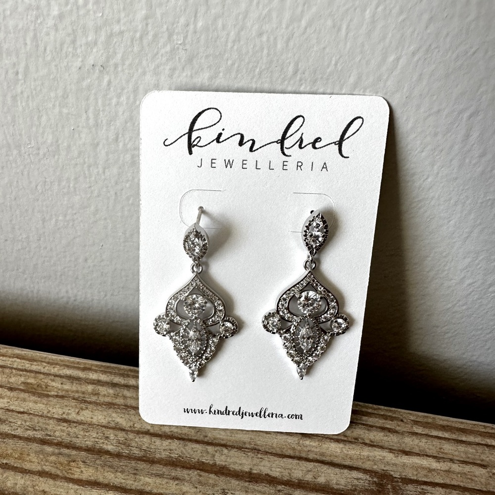 Art deco Crystal drop bridal earrings